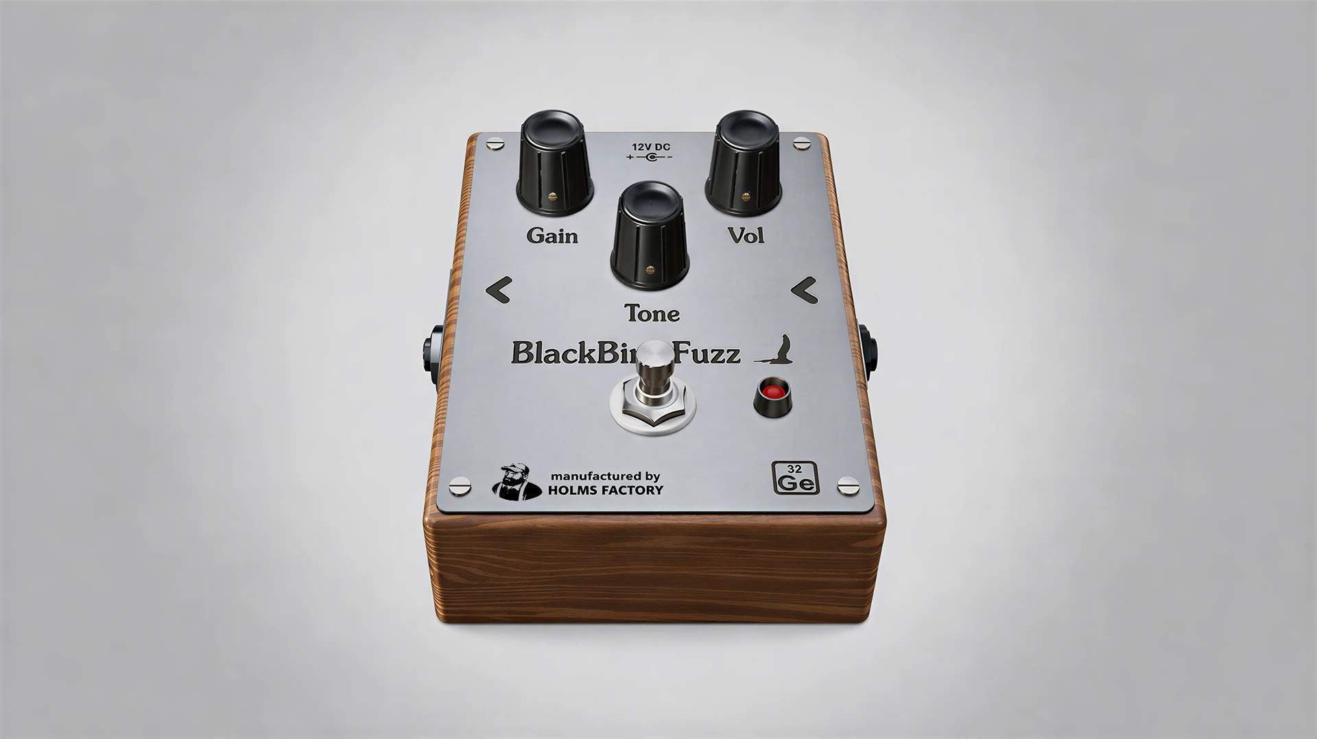 BlackBird Fuzz pedal, front view
